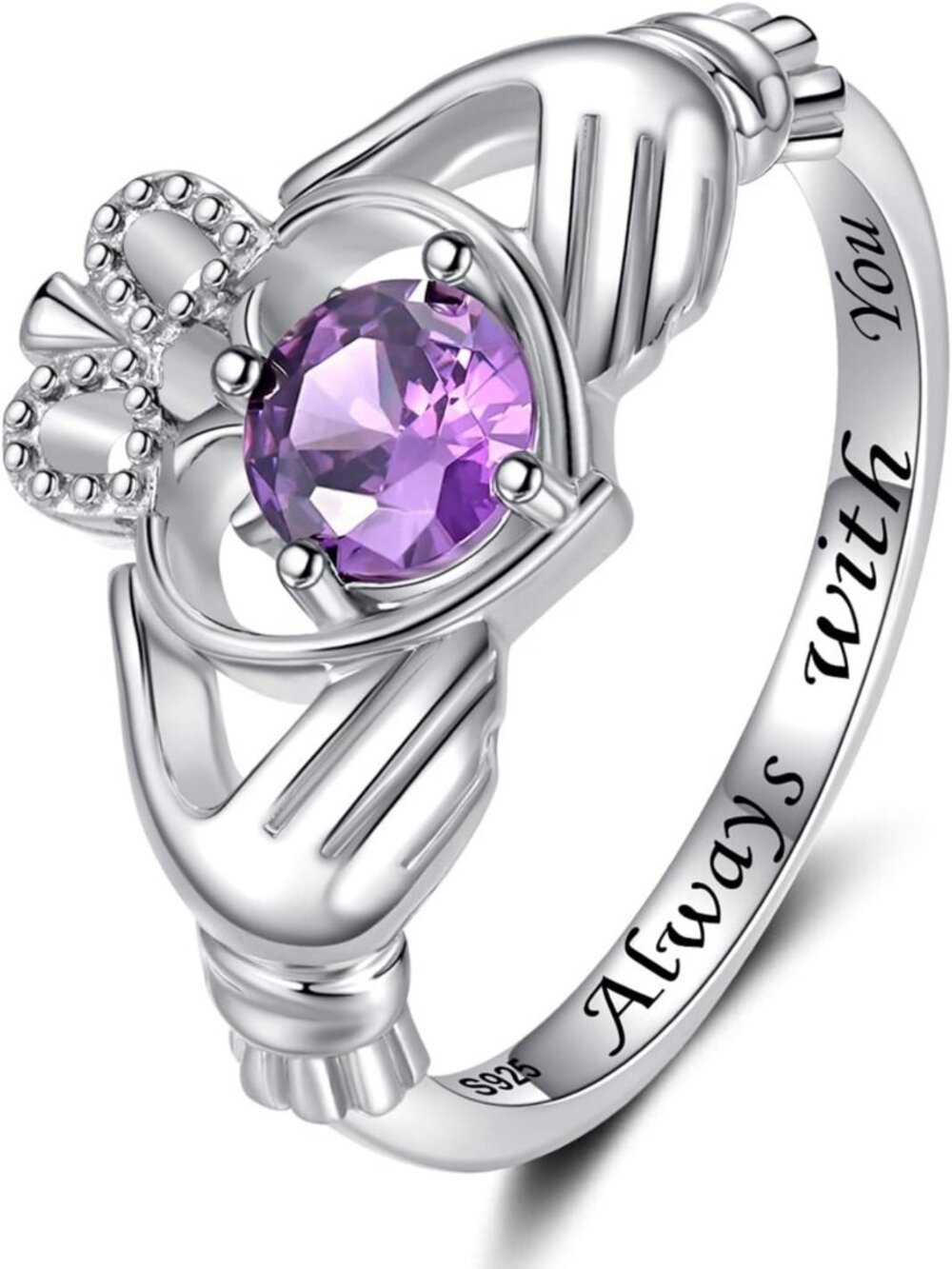 Sterling Silver Claddagh Ring for Women - Heart Love Friendship Promise Jewelry